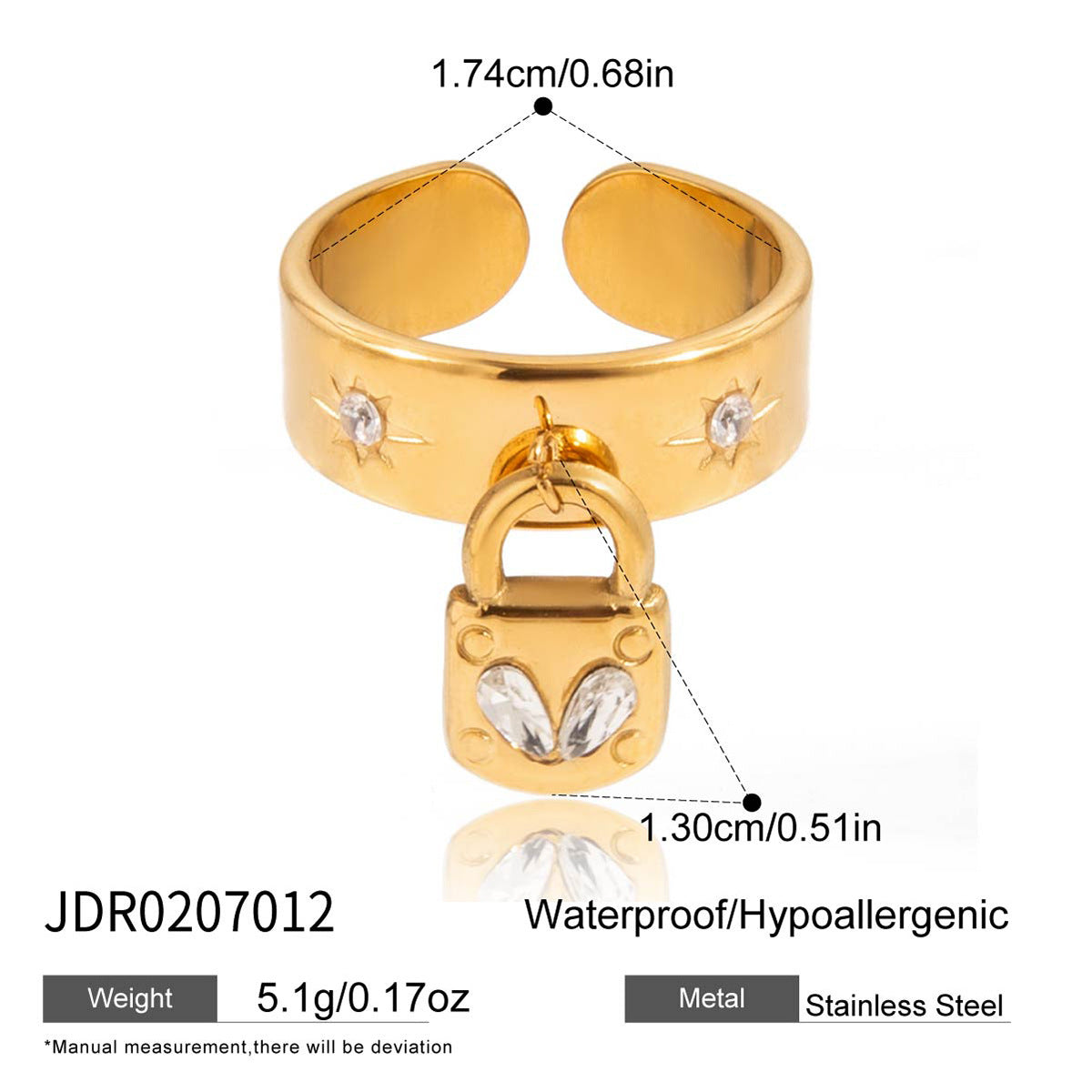 Collana da donna a catena con perline in zircone, in acciaio al titanio placcato oro 18 carati, con goccia d'acqua geometrica di lusso