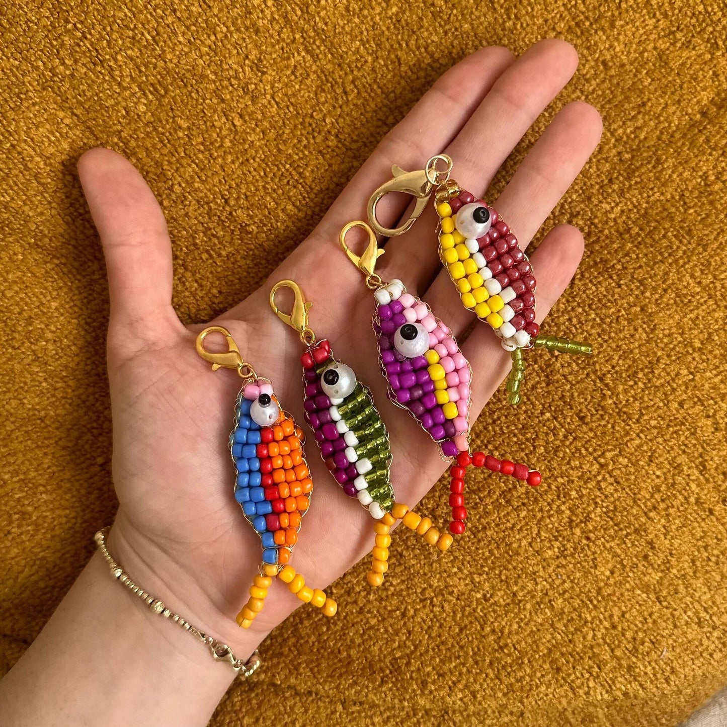 Portachiavi con ciondolo a forma di pesce colorato in acciaio inossidabile placcato, accessorio per borsa