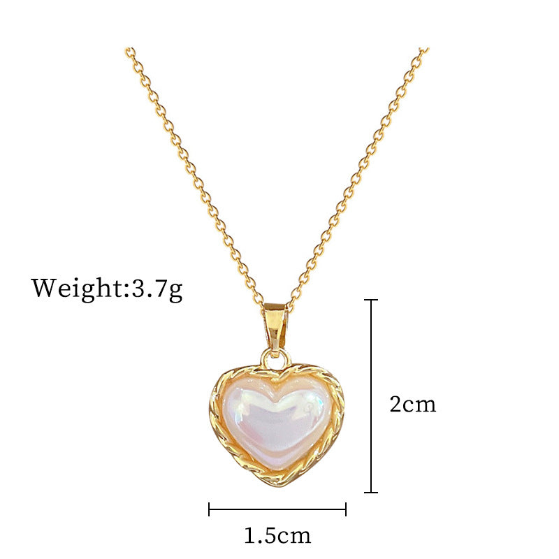 Collana Pendente Sirena Cuore Minimalista per Donne e Uomini in Acciaio Inossidabile Delicata Catena con Strass
