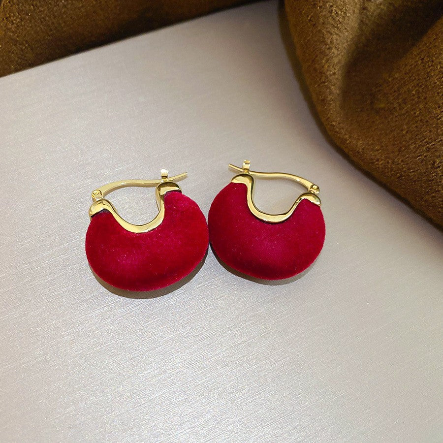Retro Minimalist Geometric Resin Earrings with Zirconia Accents and 925 Silver Posts for Women
