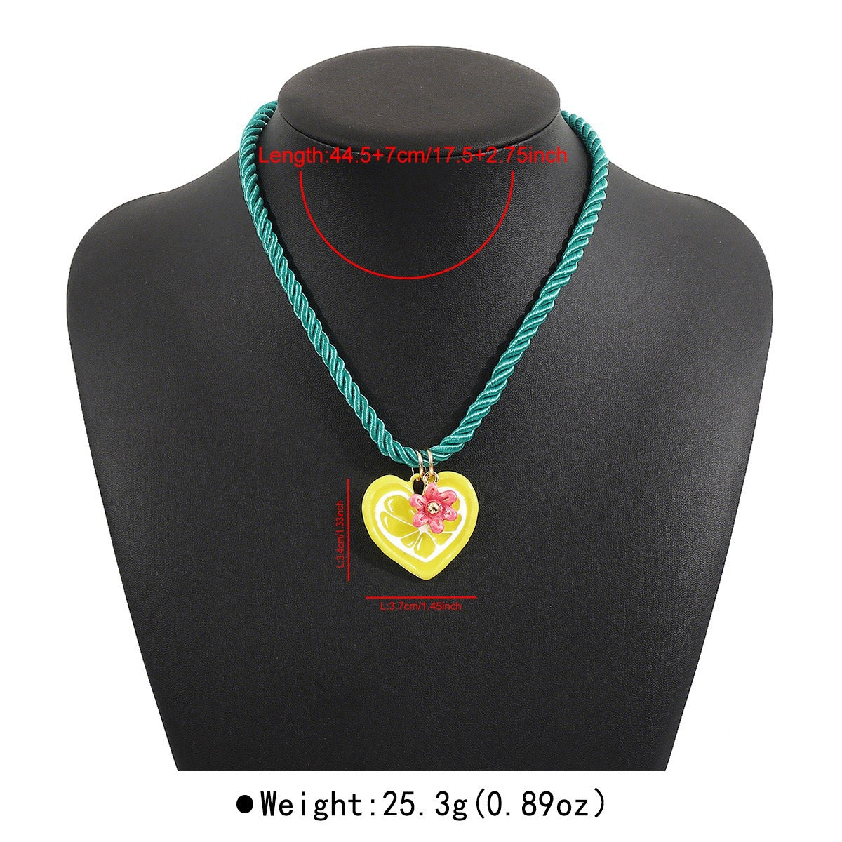 Collana Pendente Cuore Corda Colorata Casual con Margheritina e Sole per Donna