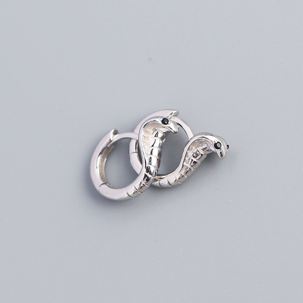 Orecchini a Cerchio da Donna a Serpente in Argento Sterling 925
