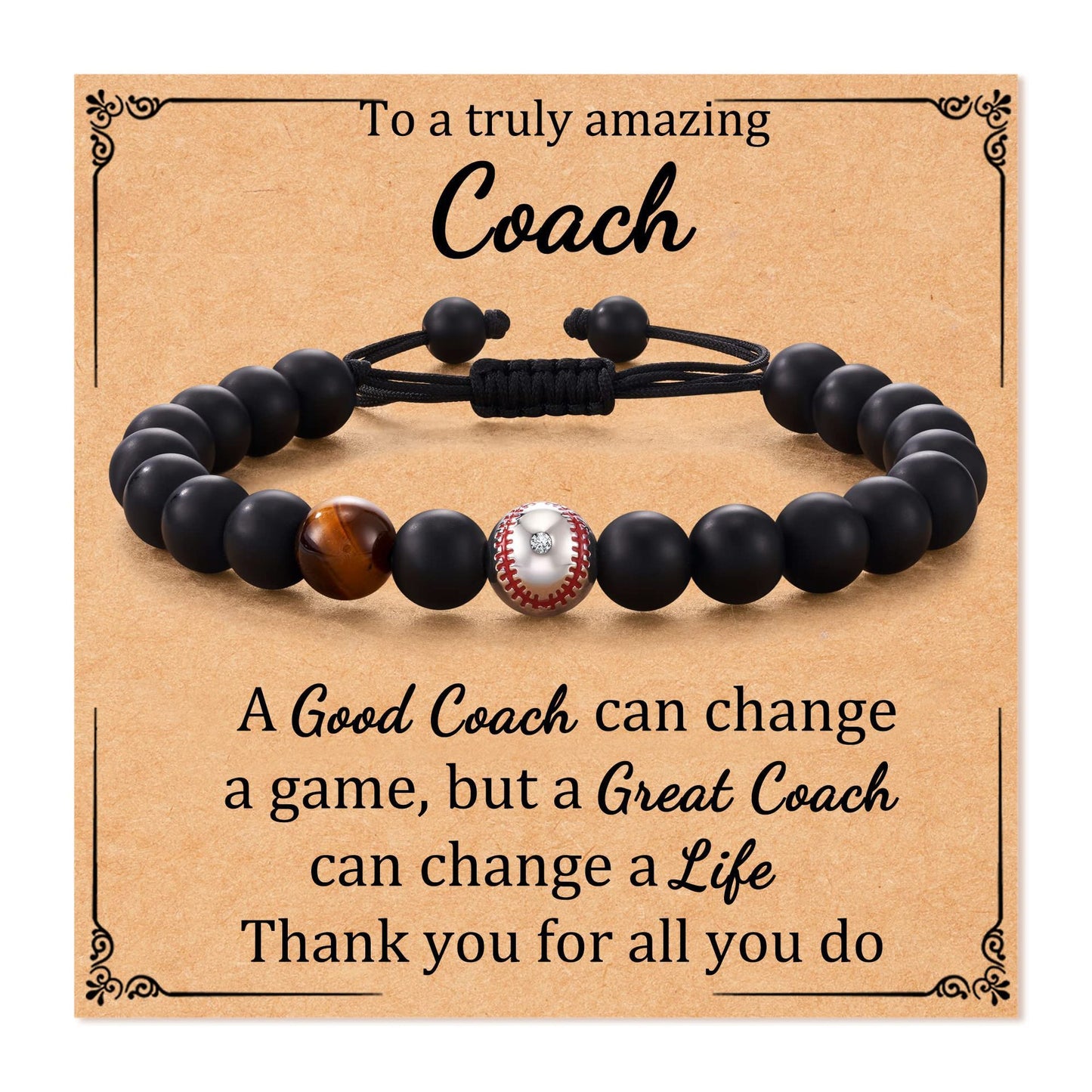 Sporty Matte Geometric Tiger Eye Agate Beaded Bracelet for Men Women