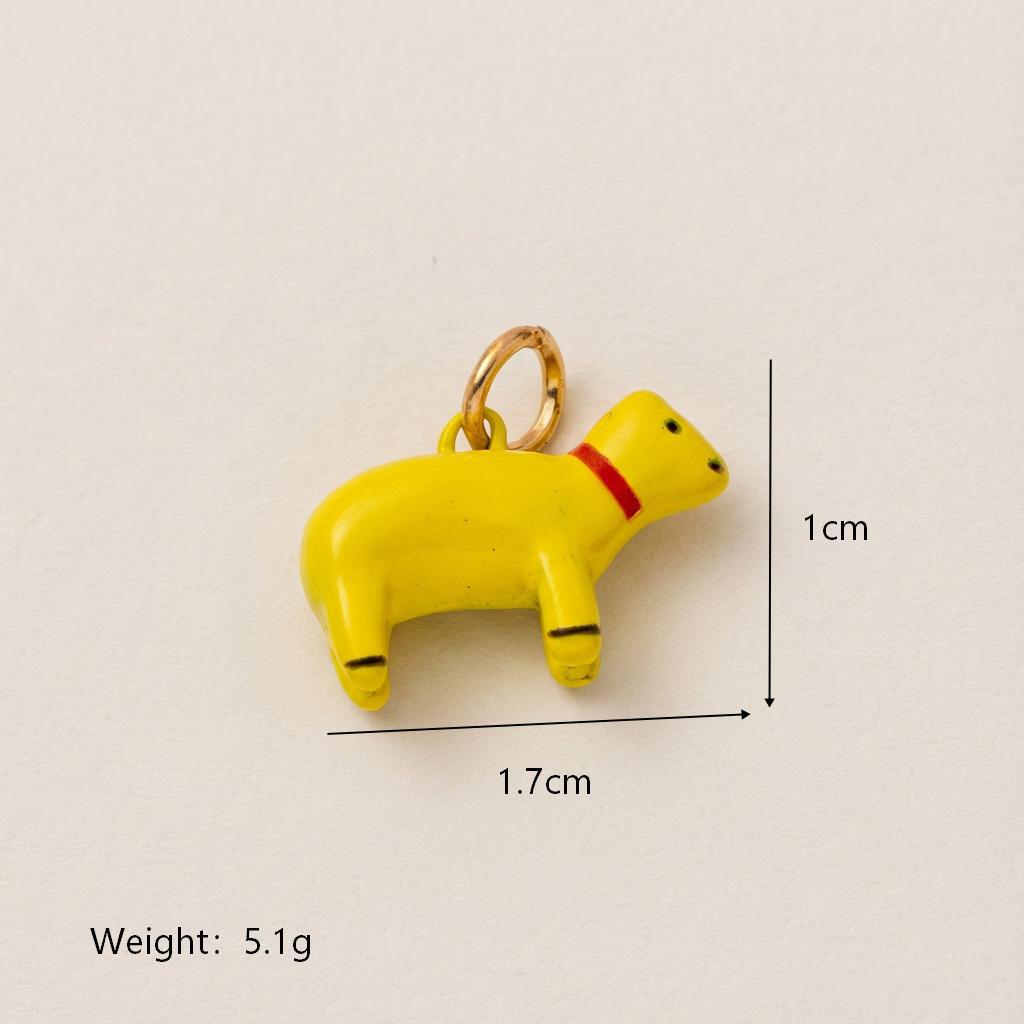 Vintage Gold Plated Brass Animal Charm Bar for DIY Jewelry Making