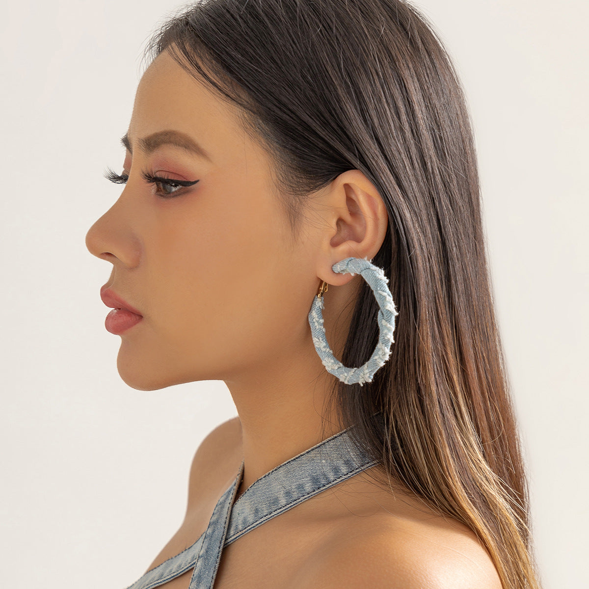Minimalist Wraparound Circular Hoop Earrings for Women in Metal Alloy with Handcrafted Finish