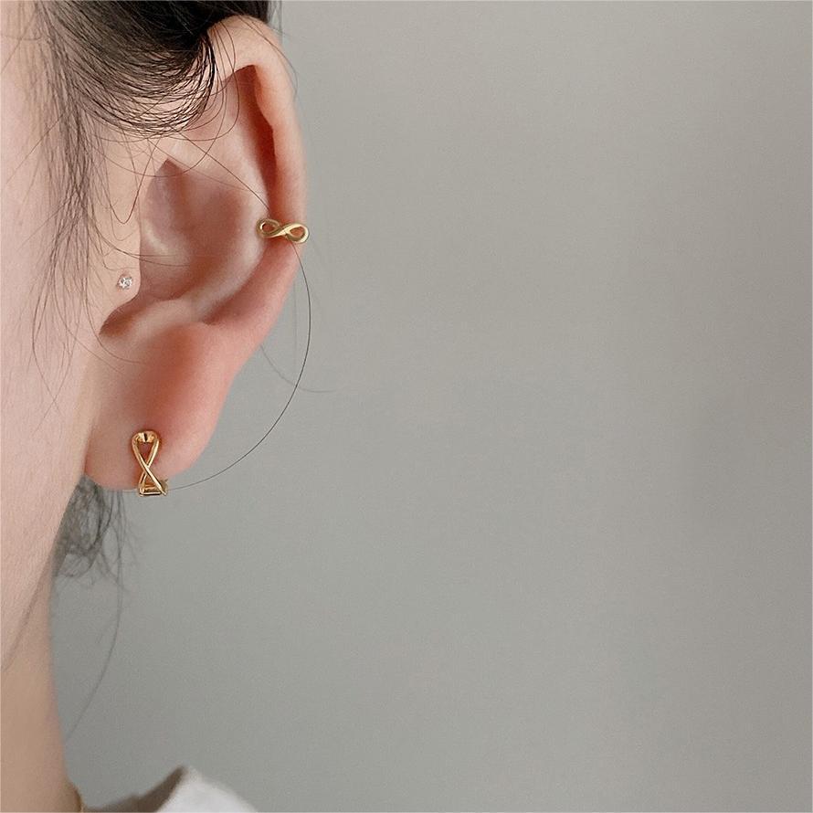 Minimalist Cross-Shaped 925 Sterling Silver Earrings for Women with Gold Plating