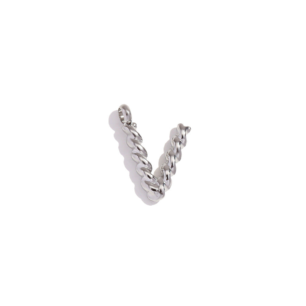 Collana con Pendente a Lettera Intrecciata Placcata in Acciaio Inossidabile, Stile Minimalista, da Donna