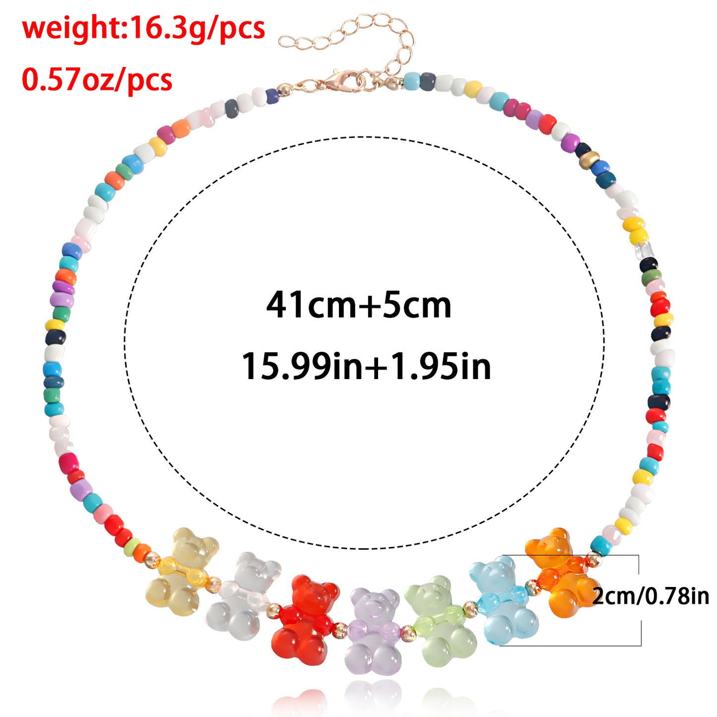 Bohemian Bear Pendant Necklace Set with Alloy Chain and Plated Finish for Women