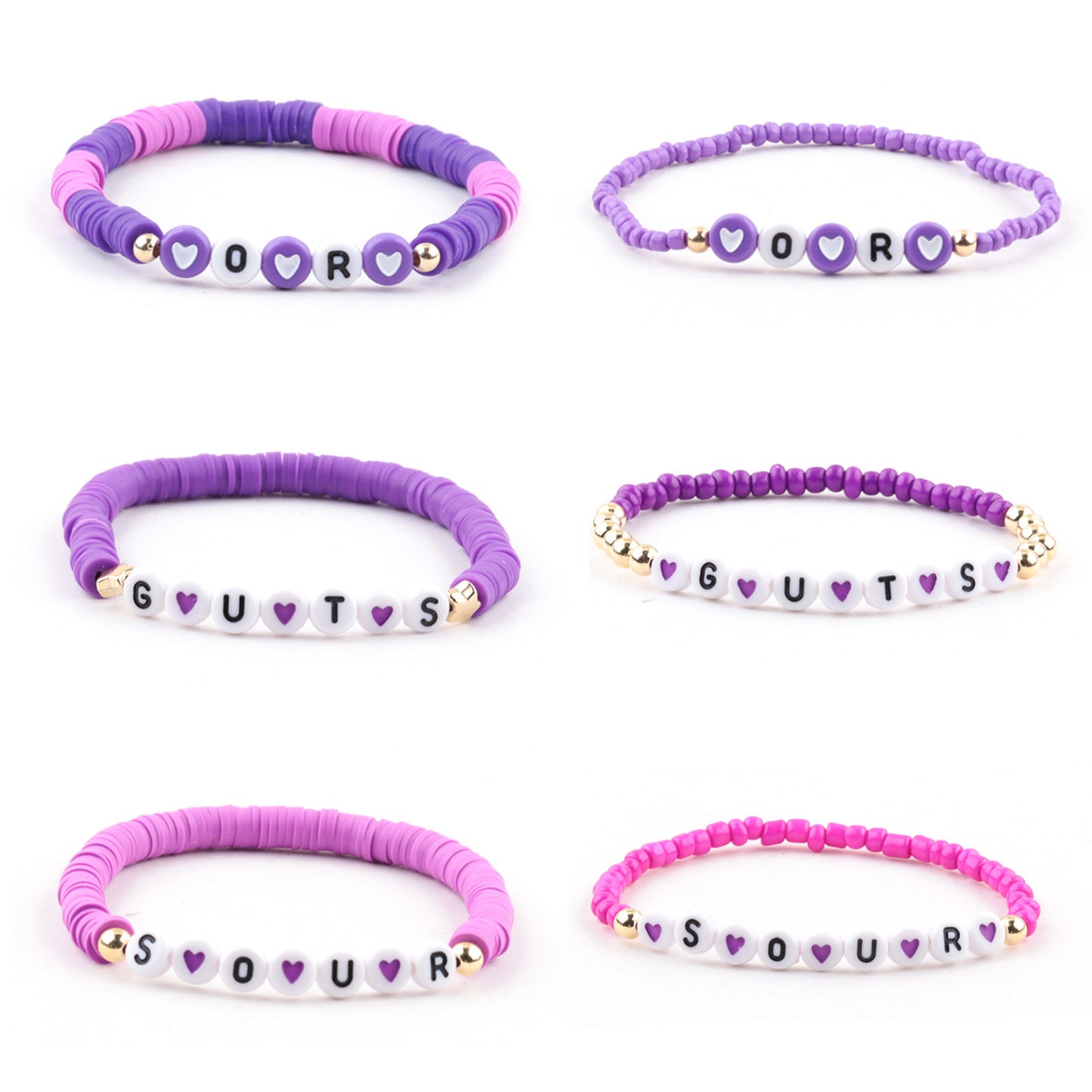 Minimalist Purple Resin Heart Geometric Handmade Bracelet for Women