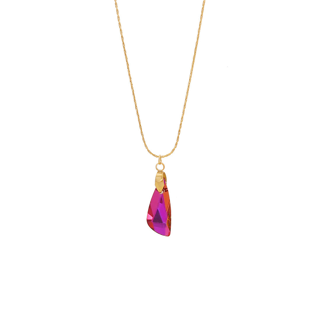 Collana Pendente a Forma di Farfalla Cuore Stella in Acciaio Inossidabile con Strass Intarsiati per Donna