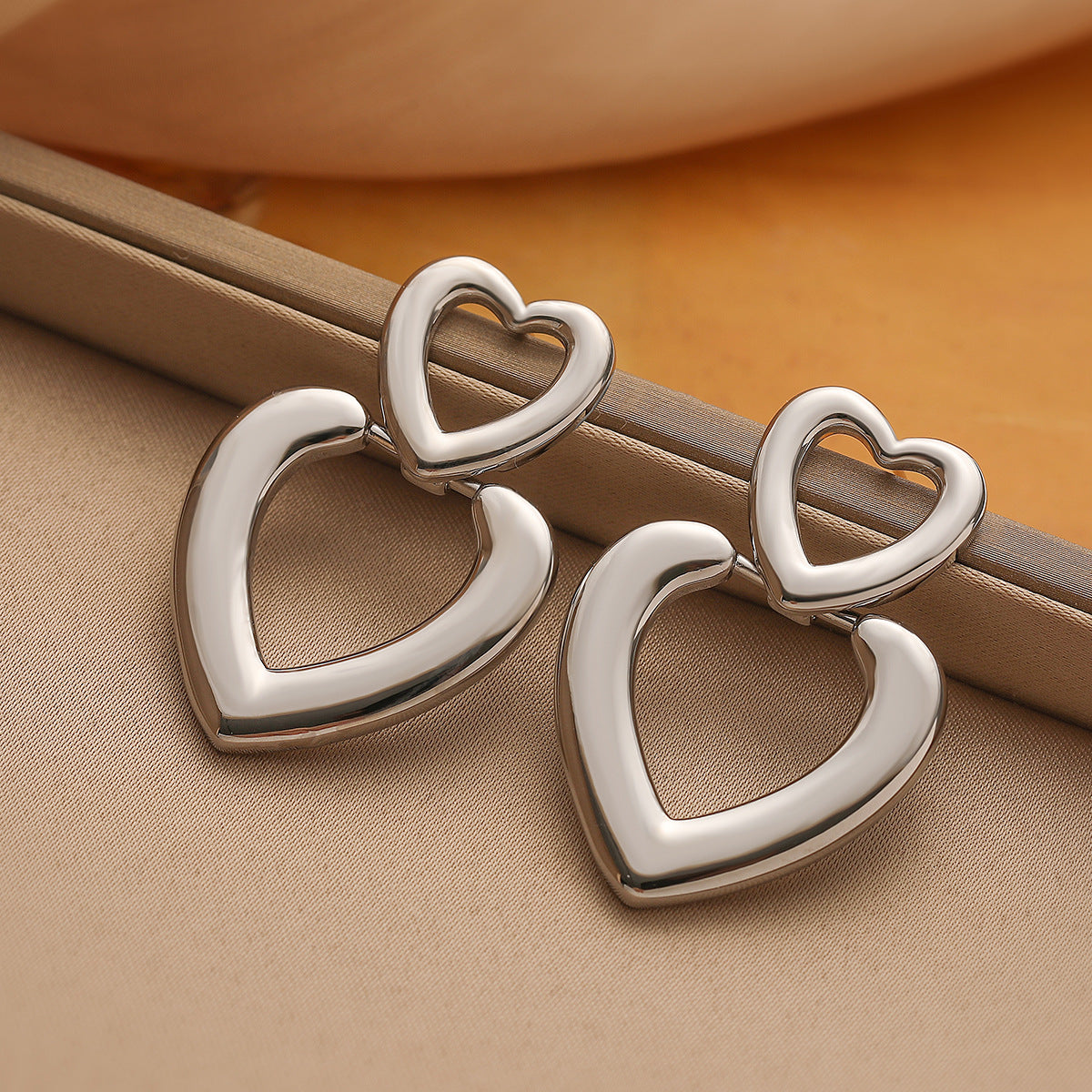Geometric Copper Earrings with Gold Plating for Women, Micro-Paved Design, Fashionable and Versatile Everyday Studs