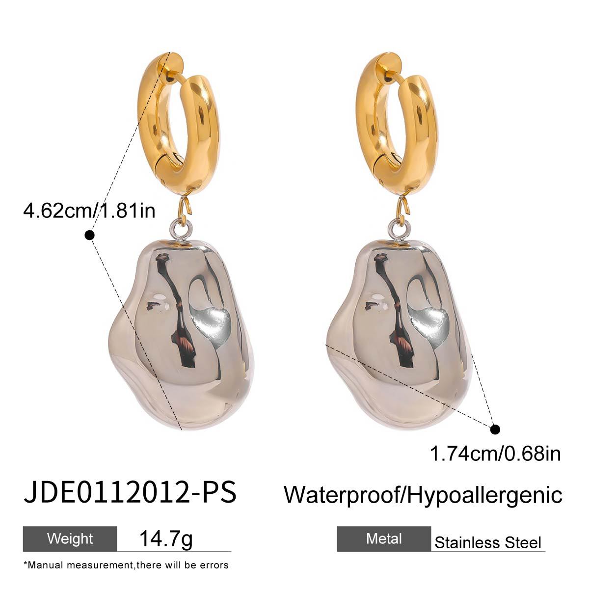 Luxury Elegant Geometric Round Plated Stainless Steel Earrings for Women
