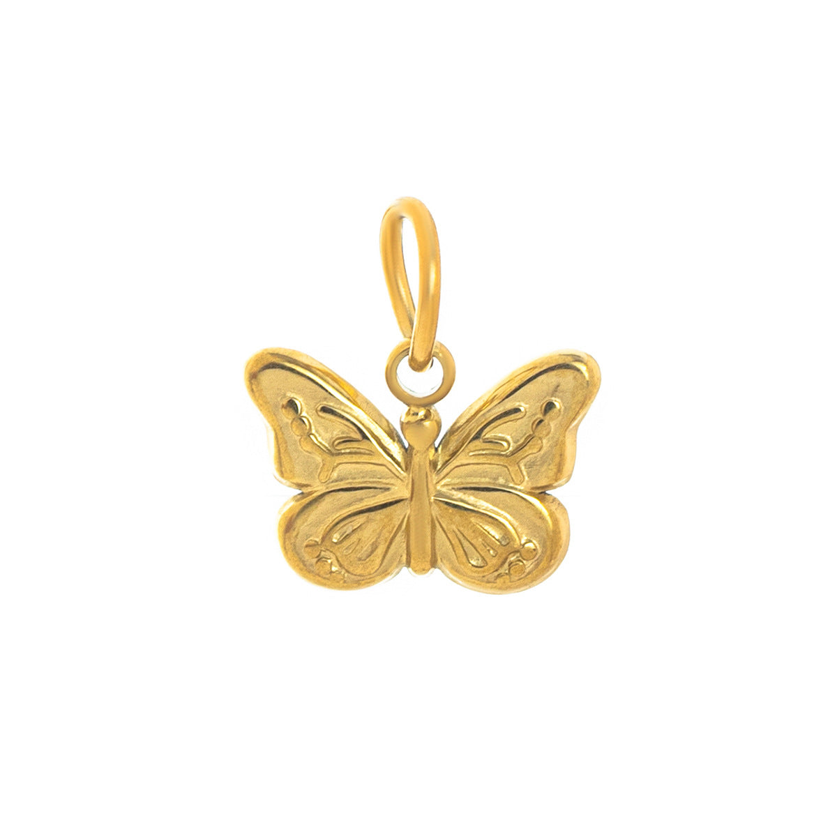 Minimalist Rainbow Butterfly Stainless Steel Plated Charm Bar Pendant for DIY Necklace Bracelet