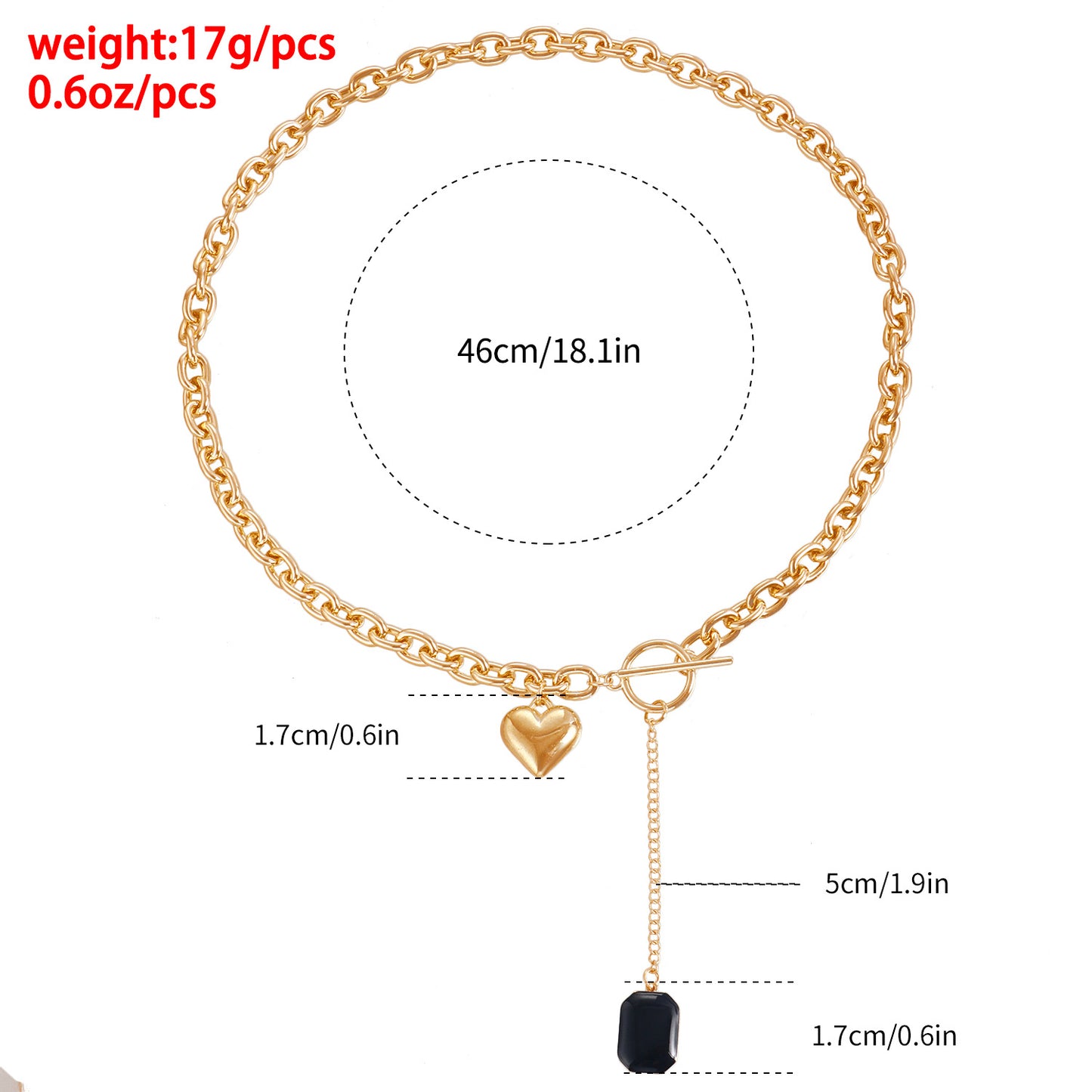 Minimalist Heart-Shaped Pendant Necklace with Electroplated Metal Chain and Tassel Detail for Women
