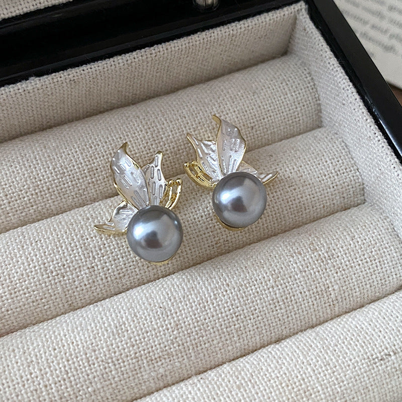 Eleganti Orecchini a Perno da Donna in Stile Francese Vintage con Zirconi Geometrici e Perle Imitazione
