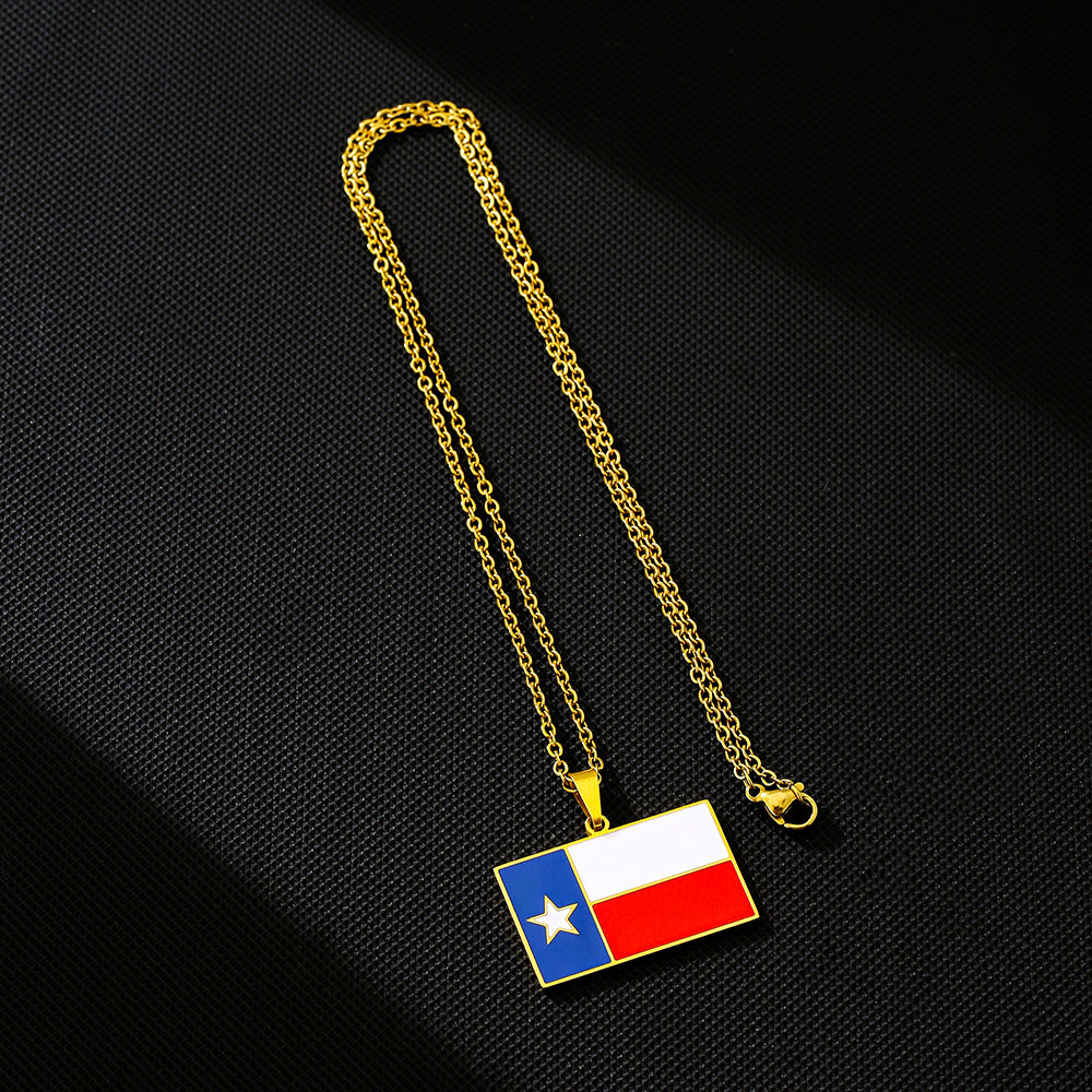 Collar de Acero Inoxidable Minimalista Geométrico con Acabado Esmaltado para Hombres y Mujeres