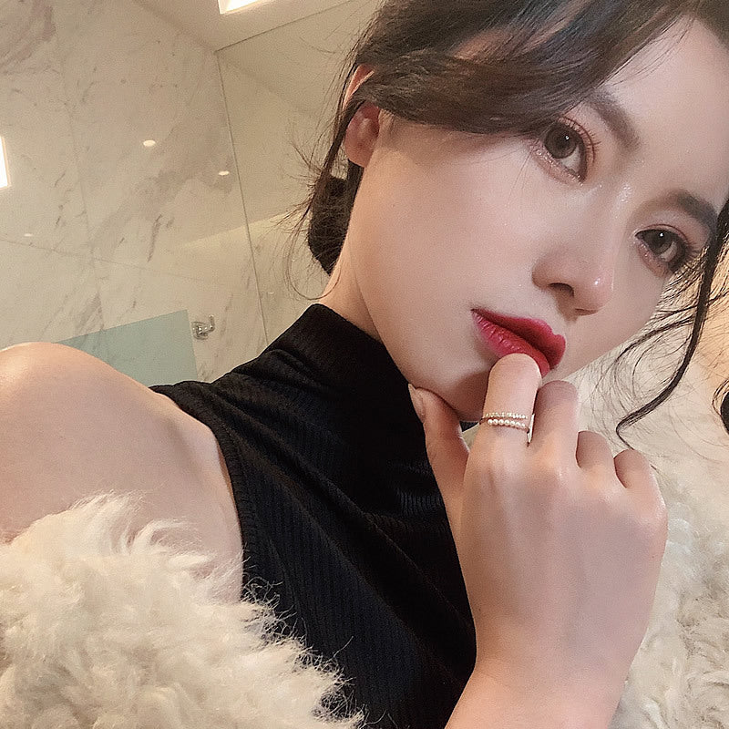 Original Design Geometric Copper Gold-Plated Ring for Women with Irregular Shape and Minimalist Band