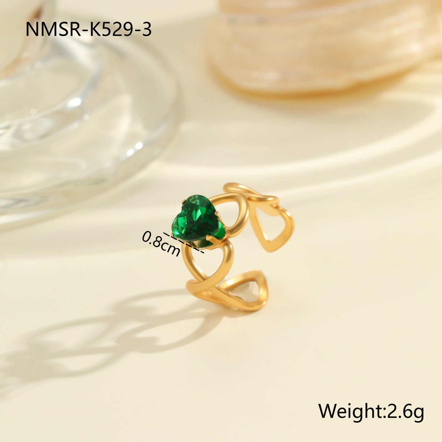 Anillo de Acero Inoxidable Geométrico Minimalista con Baño de Oro de 18K y Detalles de Remaches Esféricos Irregulares para Mujer