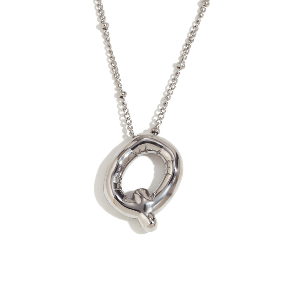 Fashionable Letter-Shaped Stainless Steel Pendant Necklace with 18K Gold Plating for Women