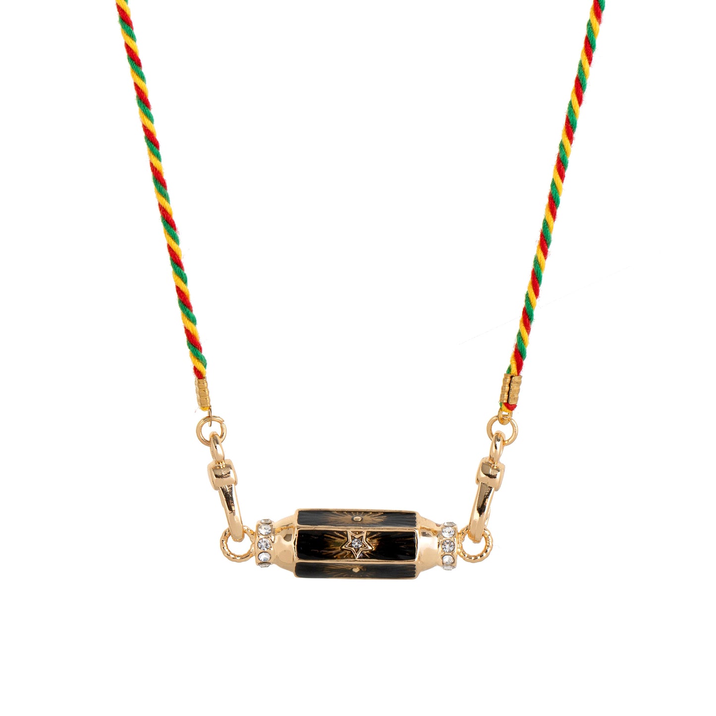 Collana Bohemien Geometrica con Ciondolo a Stella e Occhio in Rame Placcato Oro