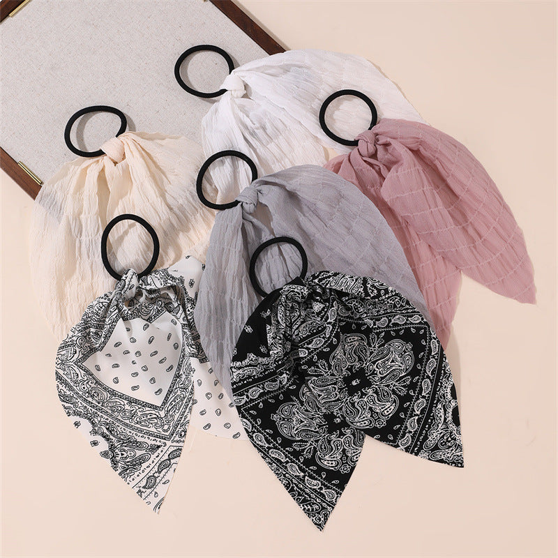 Juego de coleteros para el pelo para niñas con estampado de anacardos de dibujos animados y detalles de color macarrón para edades de 3 a 10 años