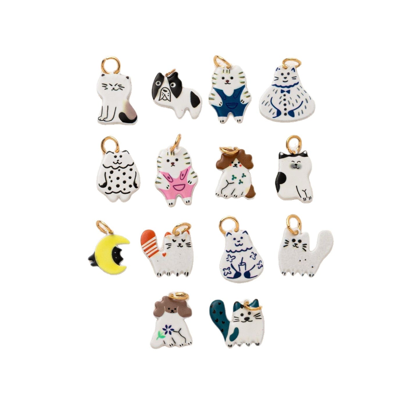 Luxury Casual Hand-Painted Animal Ceramic Pendant Stainless Steel Necklace for Unisex