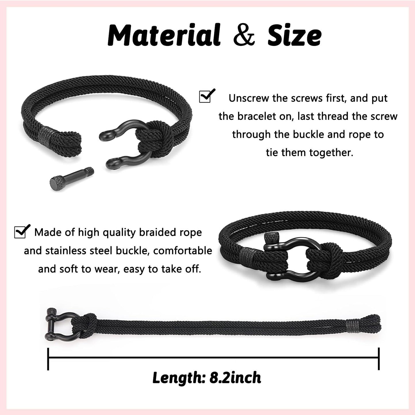 Hand-woven Geometric Milan Cord Bracelet with Alloy Horseshoe Clasp Unisex Business Casual Fashion Jewelry