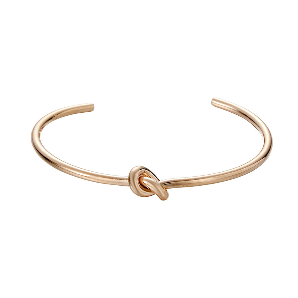 Minimalist 18K Gold Plated Titanium Steel Knot Bracelet