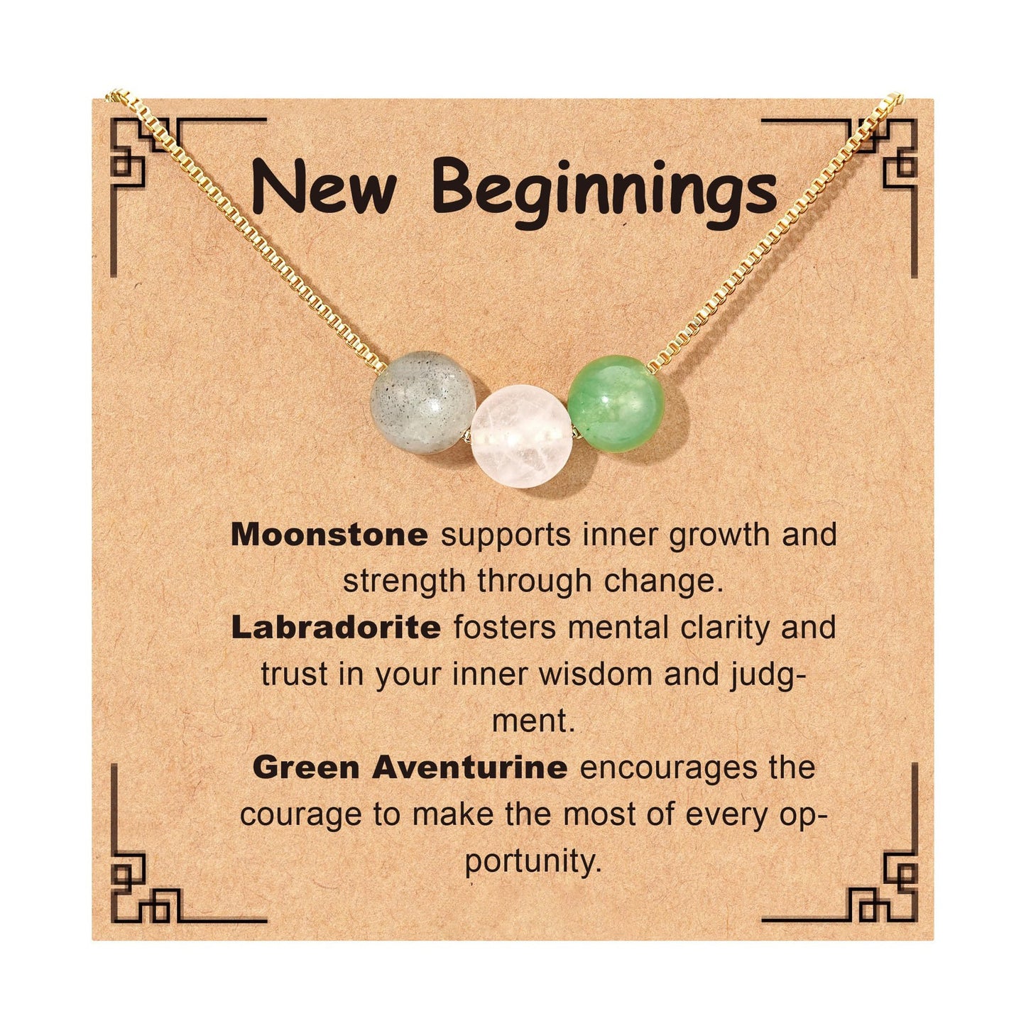 Casual Geometric Natural Stone Beaded Necklace Stainless Steel Adjustable Choker for Unisex