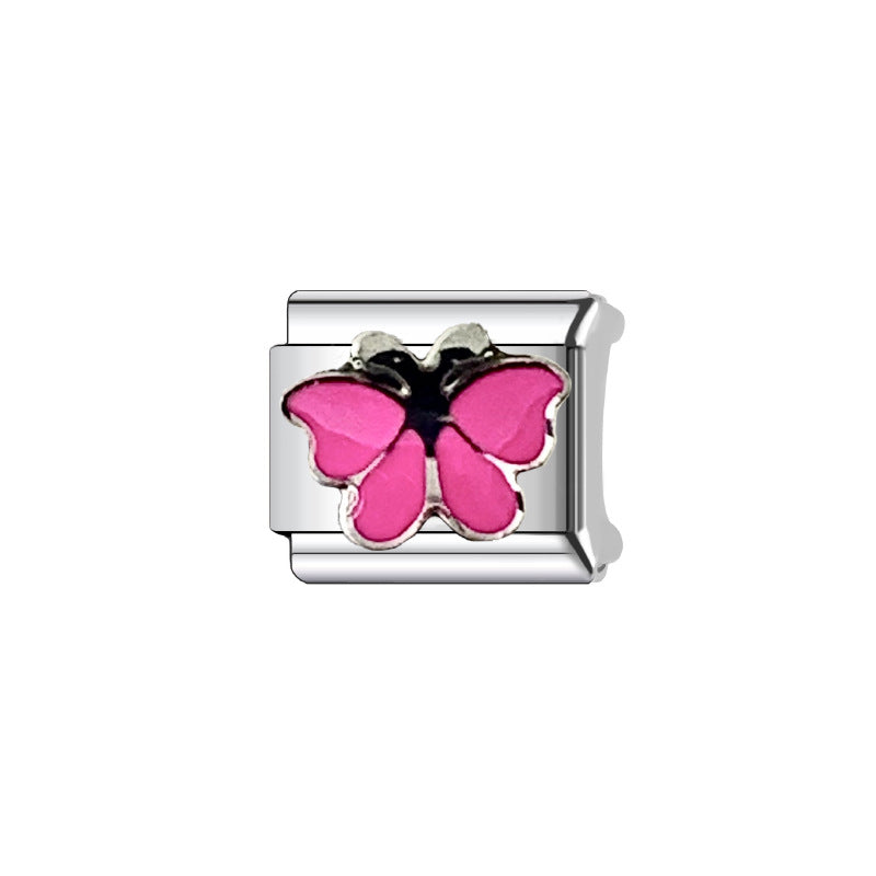 Sweet Cartoon Plated Stainless Steel DIY Charm Bar Bracelet Unisex