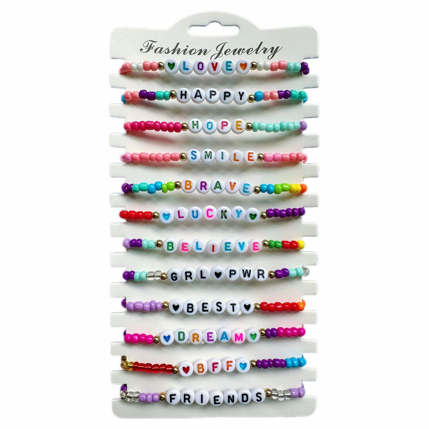 Bohemian Geometric Round Acrylic Beaded Bracelet Set