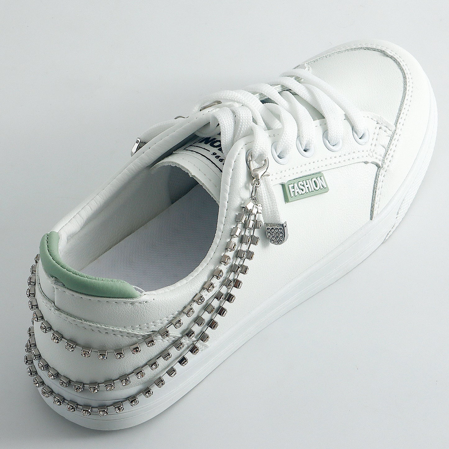 Geometric Alloy Anklet for Women with Claw-Set Rhinestone Accents Trendy Multi-Layer Foot Chain