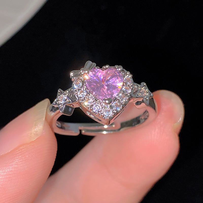 Sweet Cubic Zirconia Inlay Brass Bow Ring for Women