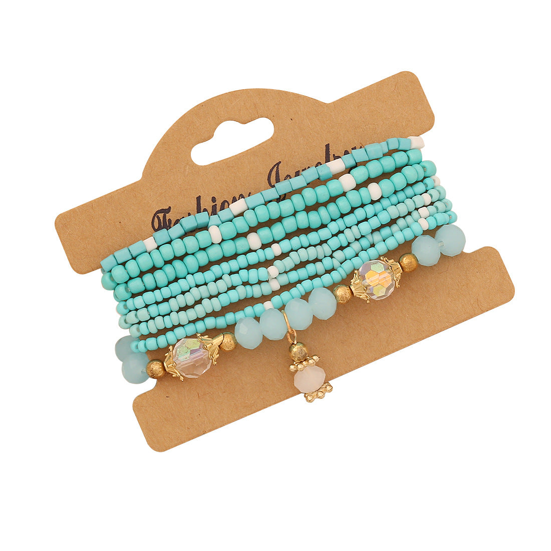 Bohemian Beaded Bracelet with Teardrop-Shaped Glass Beads for Women Handmade Fashion Jewelry