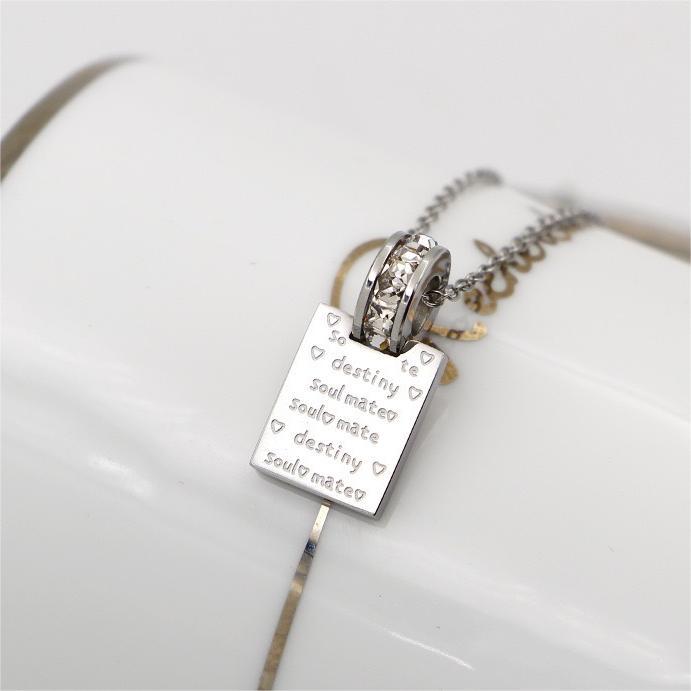 Minimalist Letter Pendant Titanium Steel Necklace for Women with Plated Finish, Delicate Clavicle Chain Design