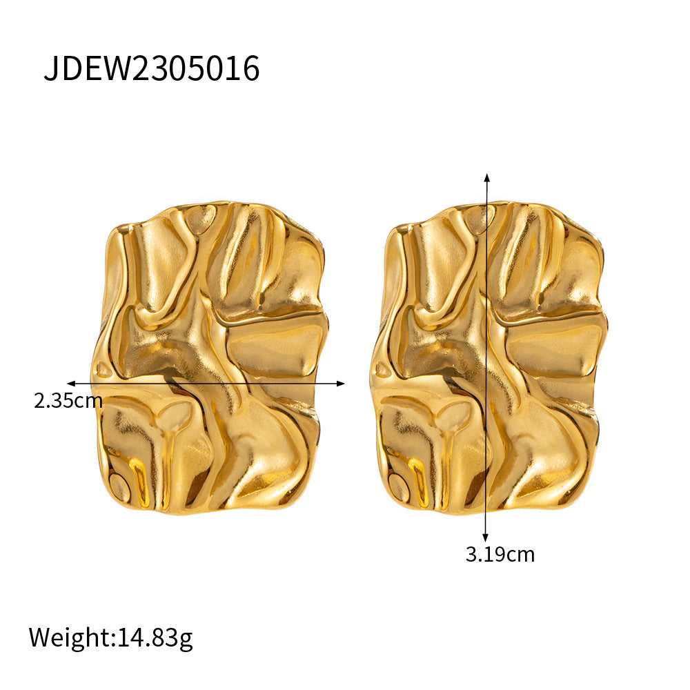 Elegante Conjunto de Pulsera y Pendientes de Acero de Titanio con Patrón Cósmico y Detalles de Pedrería, Joyería de Acero Inoxidable Chapado para Mujer