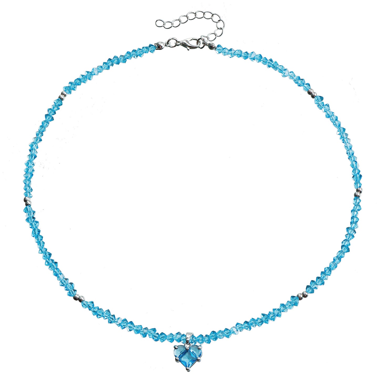 Handmade Beaded Heart Pendant Necklace with Glass Seed Beads for Women