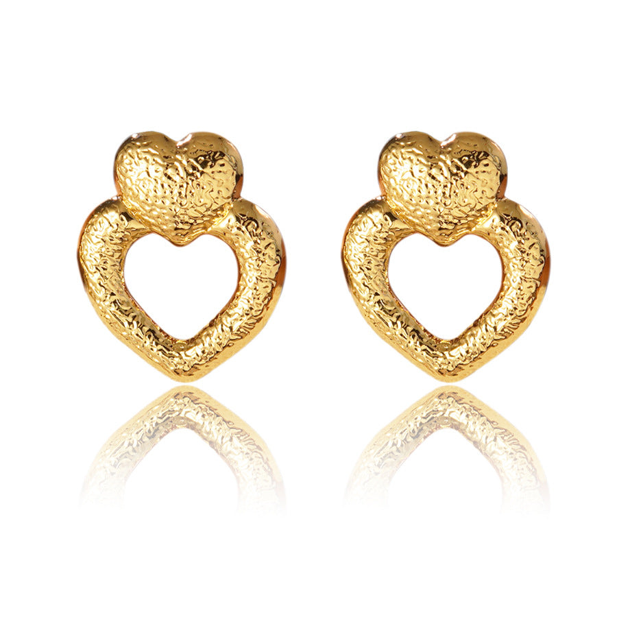 Luxury Elegant Heart Shaped Stainless Steel Earrings for Women