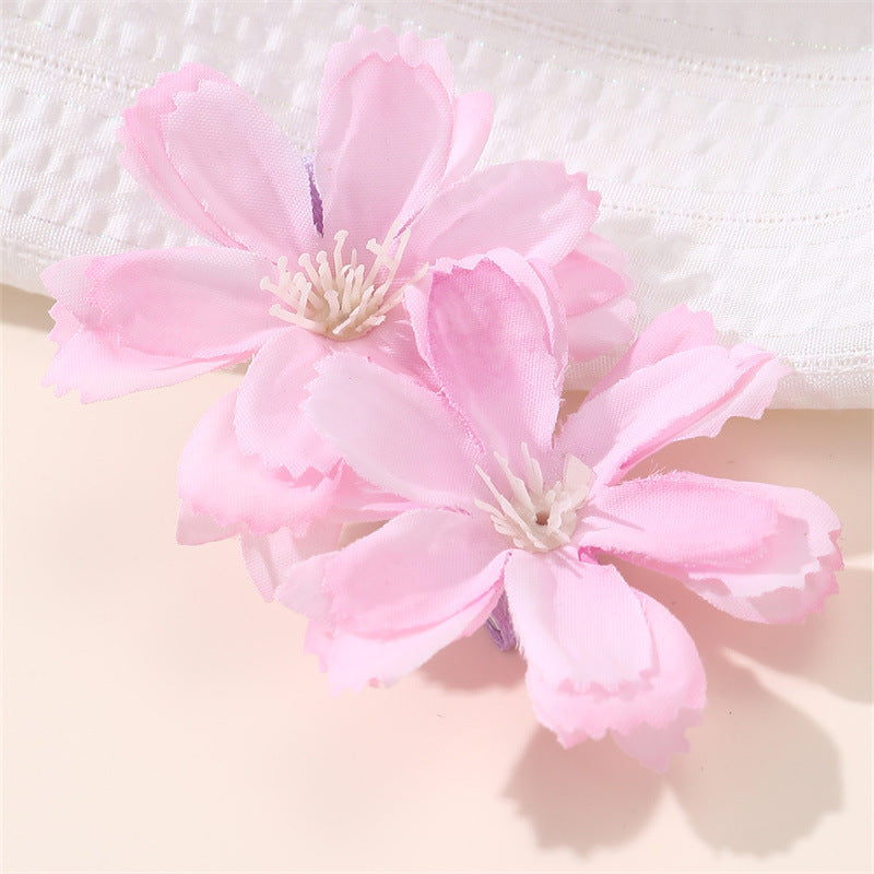 Cute Floral Hair Clip for Kids in Spring Pastel Gradient Colors with Metal Base and Flower Accent Design