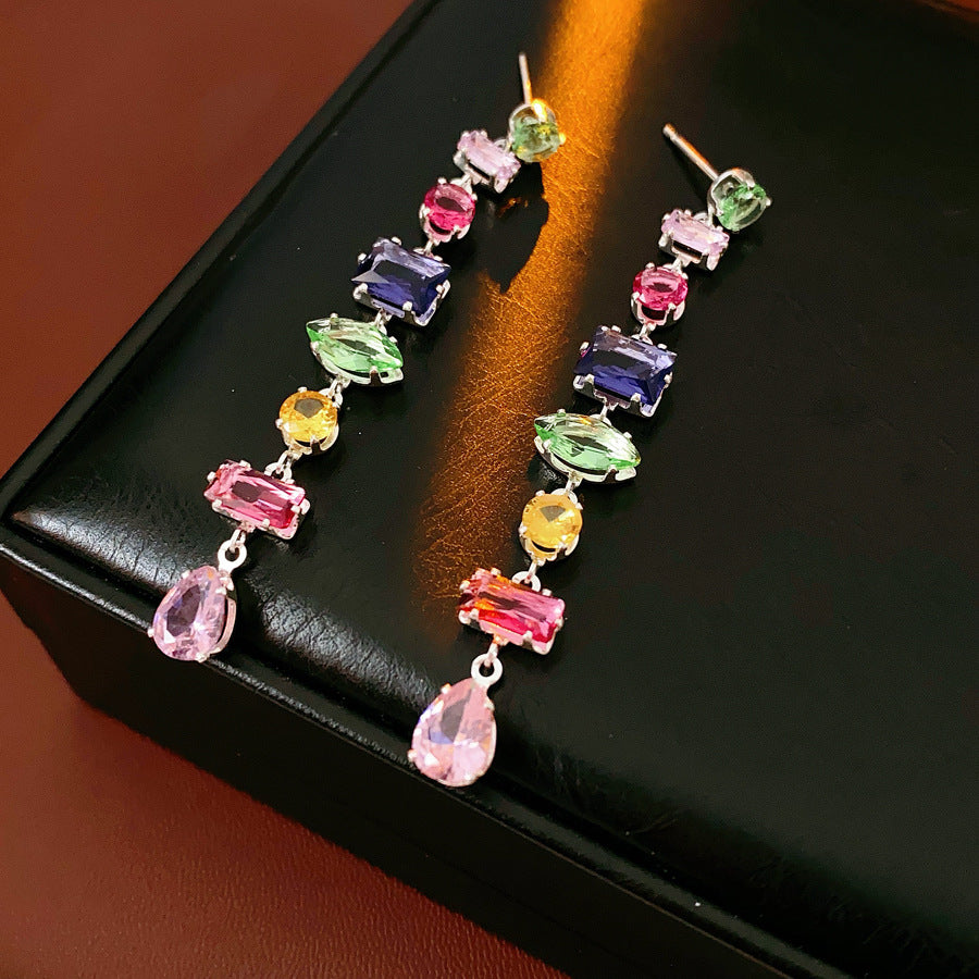 Elegant Sweet Teardrop Geometric Alloy Plated Cubic Zirconia Jewelry Set for Women