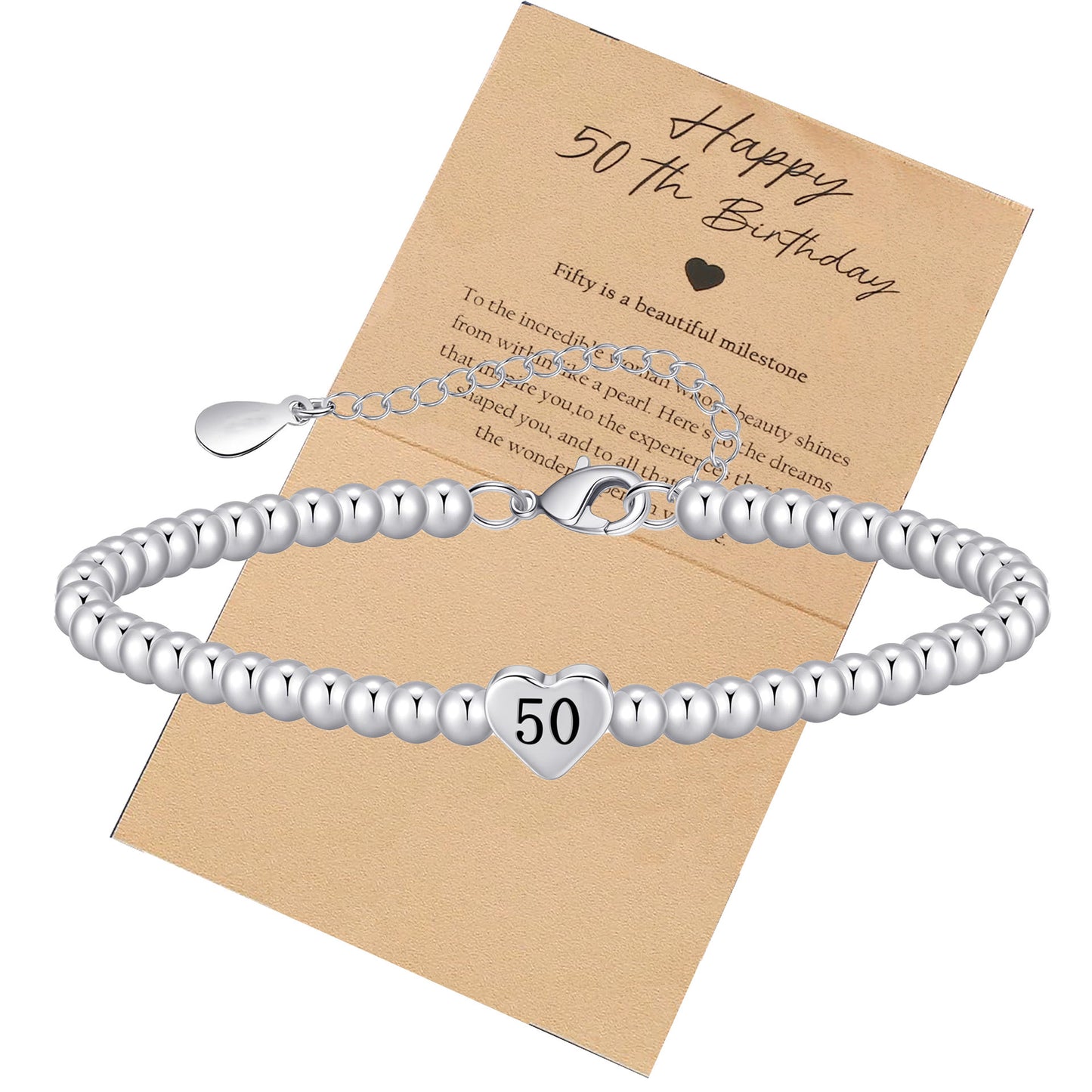 Minimalist Heart Shaped Polished Brass Ball Chain Bracelet for Women
