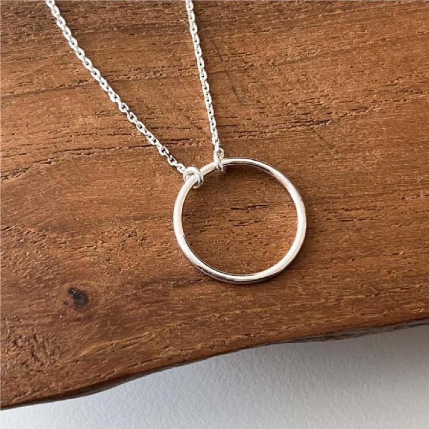 925 Sterling Silver Geometric Round Plated Ball Chain Necklace