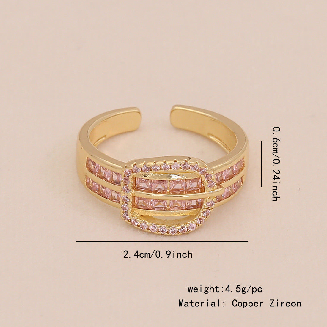 Fashionable Heart-Shaped and Bowknot-Designed Copper Ring with Cubic Zirconia Inlay for Women