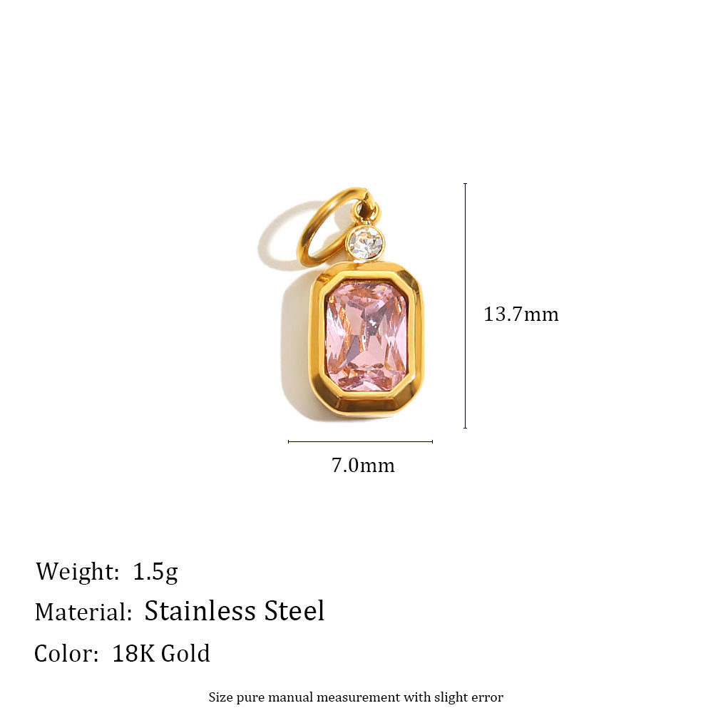 Barretta a Moneta Quadrata Geometrica Regina in Acciaio Inox Placcato Oro 18K