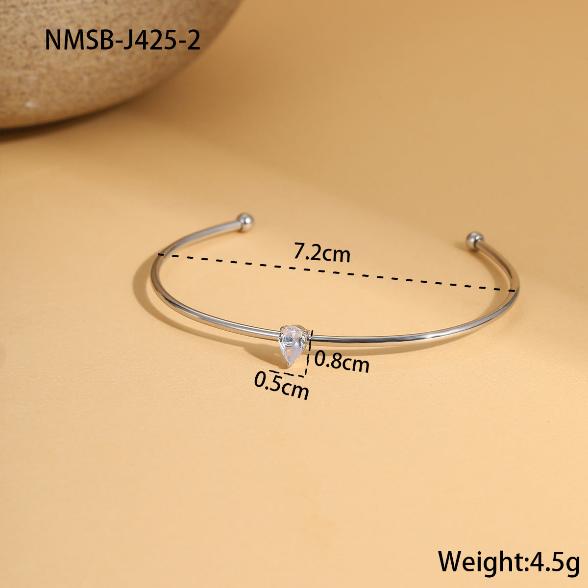 Bracciale alla moda geometrico in acciaio al titanio con intarsio di zirconi colorati da donna, gioiello anallergico placcato a mano