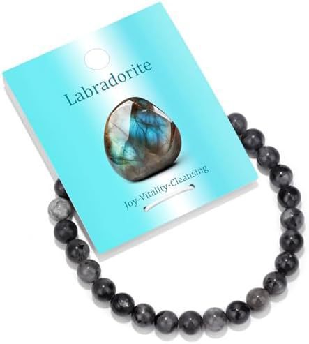 Natural Crystal Round Beaded Stretch Bracelet Unisex Gemstone Jewelry