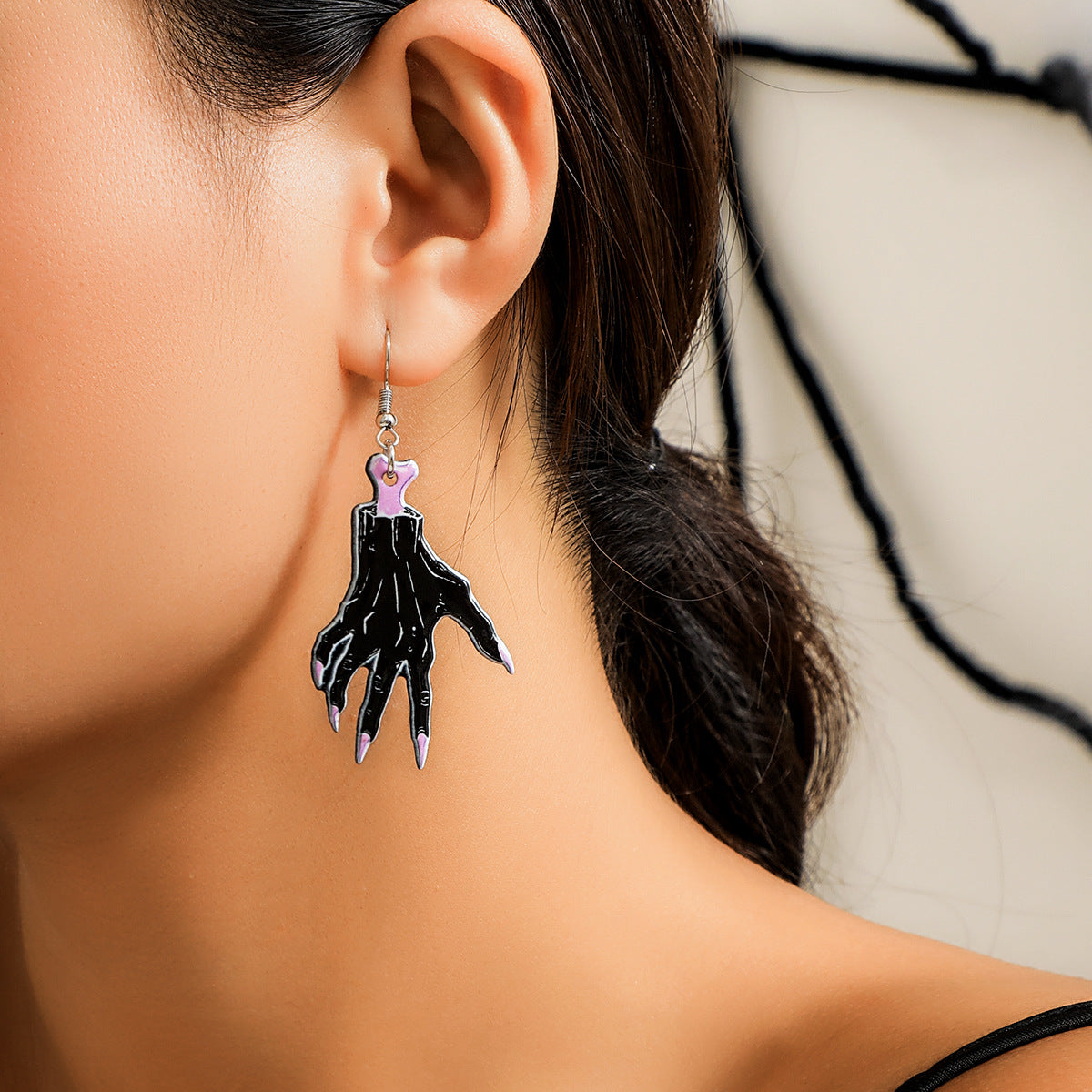 Sweet and Edgy Halloween Acrylic Earrings with Ghost Pumpkin Witch Motifs Geometric Heart Shape Stainless Steel Posts