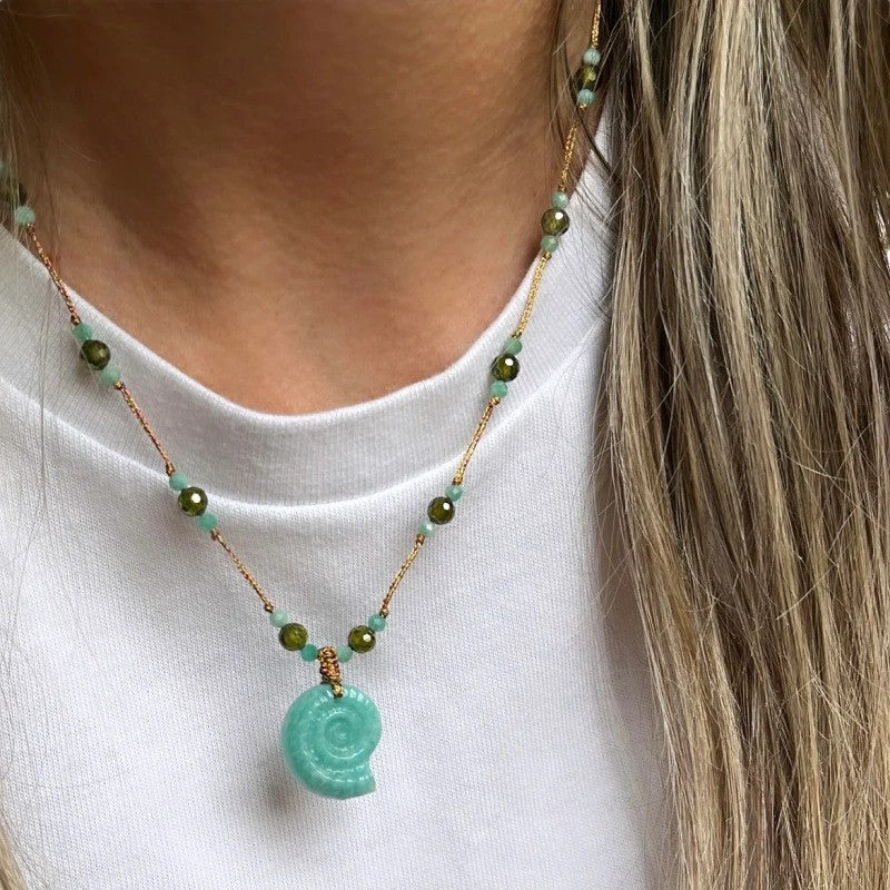 Collana Minimalista Geometrica e a Forma di Animale in Acciaio Inossidabile con Ciondoli a Forma di Pesce Rosso, Stella Marina e Pesce Tropicale Placcata Sottovuoto Unisex