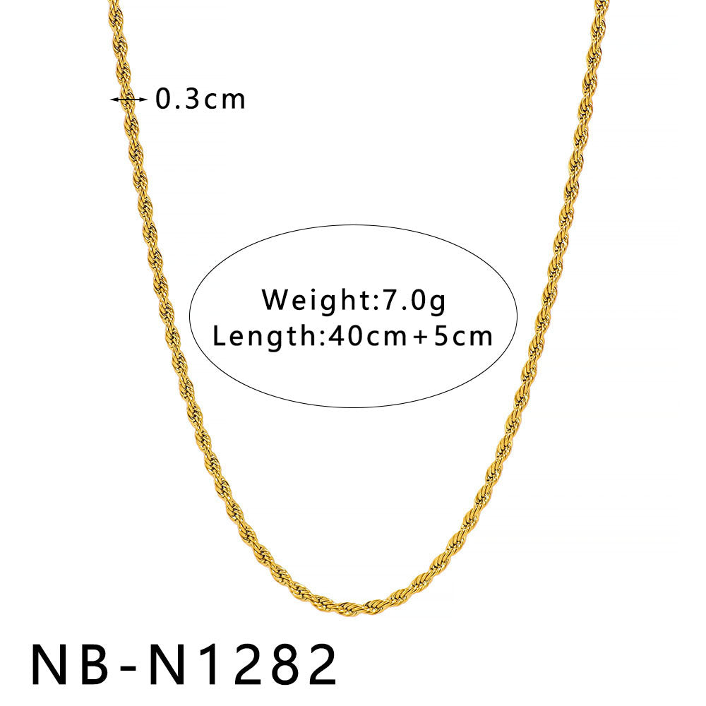 Collana con pendente geometrico minimalista da donna con design a intaglio, catena in acciaio inossidabile e finitura placcata sottovuoto in oro 18 carati