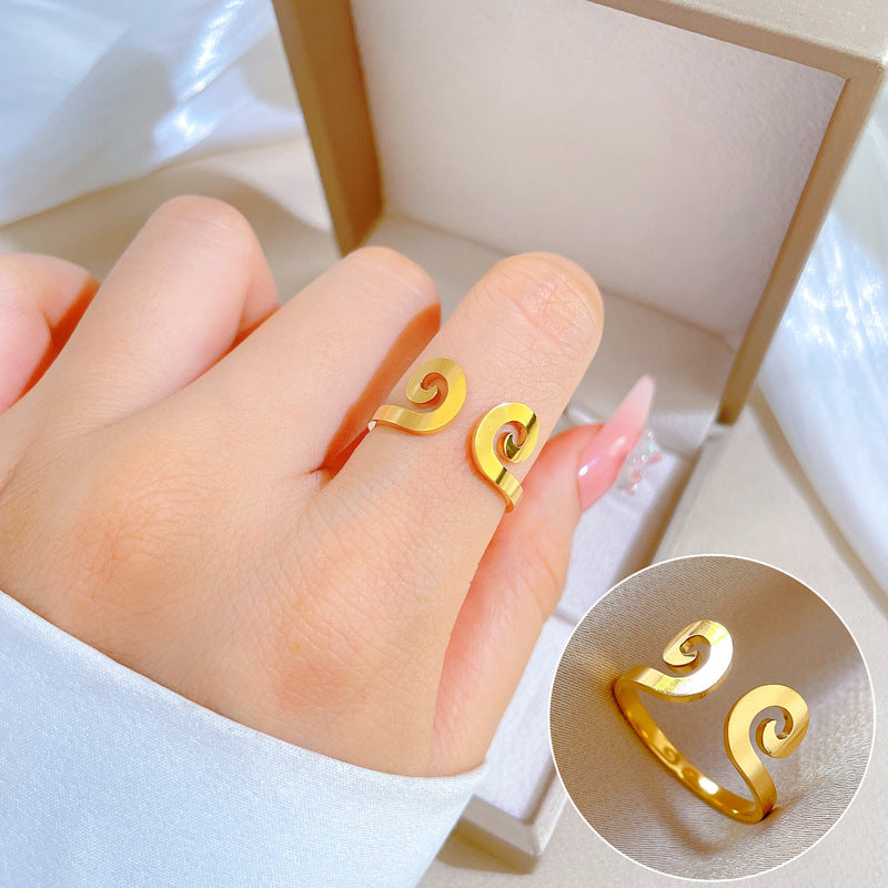 Minimalist Cool-Sweet Titanium Steel Crown Ring for Unisex